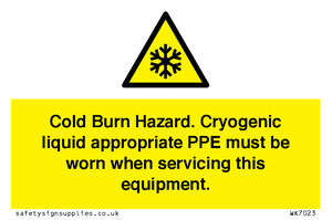 Cold Burn Hazard. Cryogenic liquid appropriate PPE must be worn when servicing this equipment.