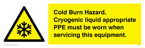 Cold Burn Hazard. Cryogenic liquid appropriate PPE must be worn when servicing this equipment.