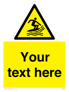Custom Warning surf craft area
