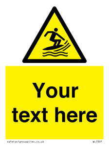 Custom Warning surf craft area
