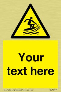 Custom Warning surf craft area