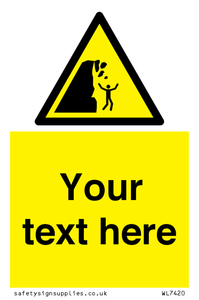 Custom Warning unstable cliff