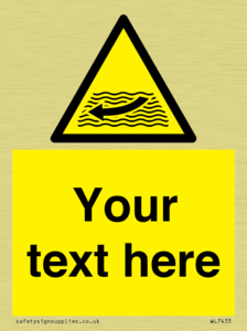 Custom Warning strong river flows