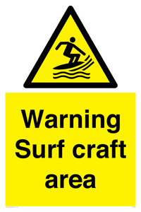 Warning surf craft area
