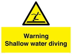Warning shallow water diving