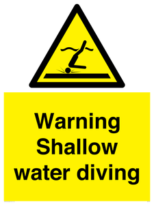 Warning shallow water diving
