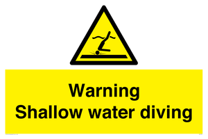 Warning shallow water diving