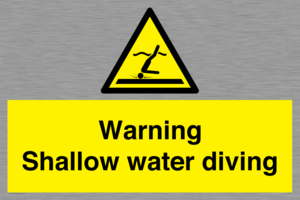 Warning shallow water diving