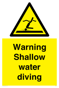 Warning shallow water diving
