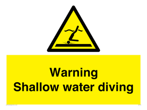 Warning shallow water diving