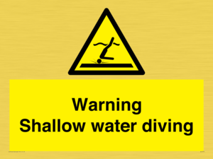 Warning shallow water diving