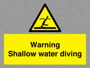 Warning shallow water diving