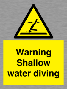 Warning shallow water diving