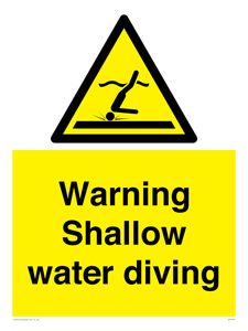 Warning shallow water diving