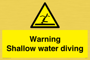 Warning shallow water diving