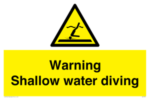 Warning shallow water diving