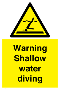 Warning shallow water diving