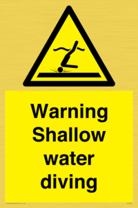 Warning shallow water diving