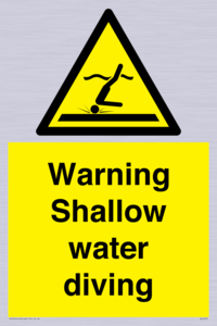 Warning shallow water diving