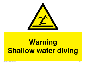 Warning shallow water diving