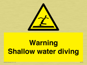 Warning shallow water diving