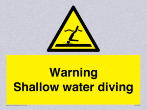 Warning shallow water diving