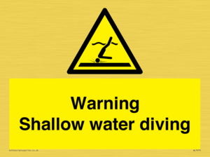 Warning shallow water diving