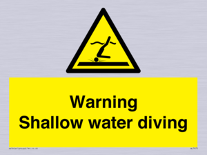 Warning shallow water diving