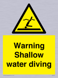 Warning shallow water diving