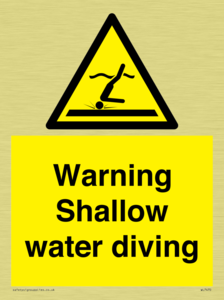 Warning shallow water diving
