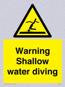 Warning shallow water diving
