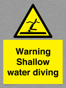 Warning shallow water diving