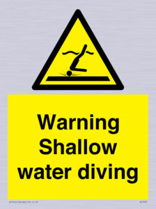 Warning shallow water diving