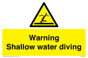 Warning shallow water diving