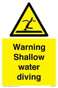 Warning shallow water diving