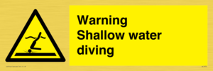 Warning shallow water diving