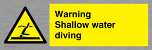 Warning shallow water diving