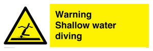 Warning shallow water diving