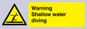 Warning shallow water diving