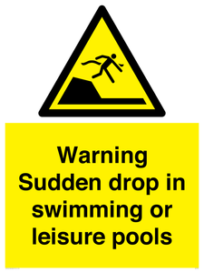 Warning sudden drop in swimming or leisure pools
