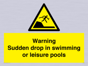 Warning sudden drop in swimming or leisure pools