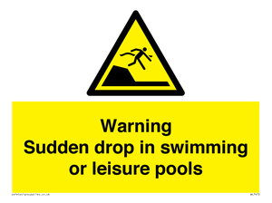 Warning sudden drop in swimming or leisure pools