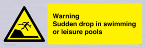 Warning sudden drop in swimming or leisure pools