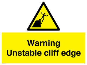 Warning unstable cliff edge