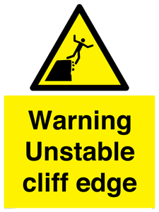 Warning unstable cliff edge