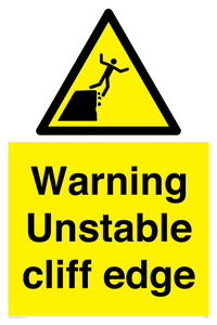 Warning unstable cliff edge