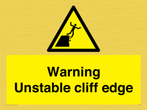 Warning unstable cliff edge