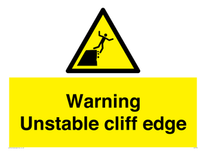 Warning unstable cliff edge