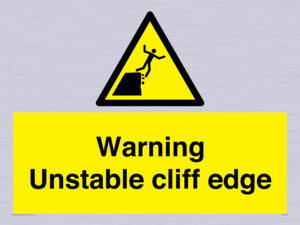Warning unstable cliff edge