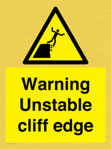 Warning unstable cliff edge